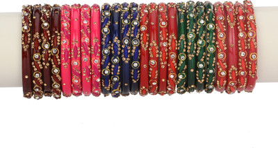 AFAST Glass Beads Bangle Set(Pack of 10)