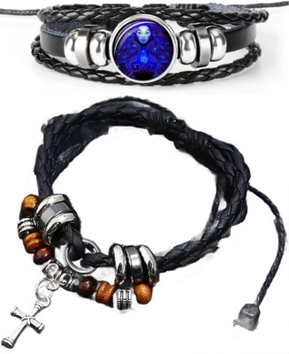PIXFLIX Leather Charm Bracelet(Pack of 2)