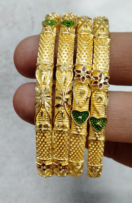 Shree Enterprises Brass Gold-plated Bangle Set(Pack of 4)