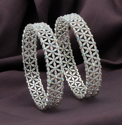 DASK Mother of Pearl Pearl Brass Bangle Set(Pack of 2)