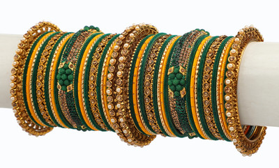 Rijoli Metal Zircon Bangle Set(Pack of 42)