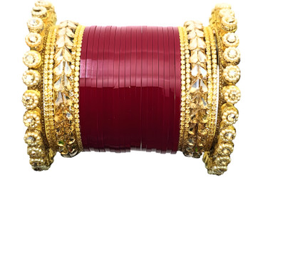 HmkMart Alloy Gold-plated Bangle Set(Pack of 2)