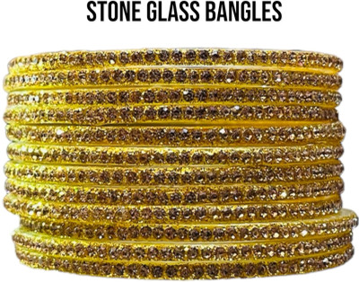 BEANGELS Glass Zircon Bangle(Pack of 12)
