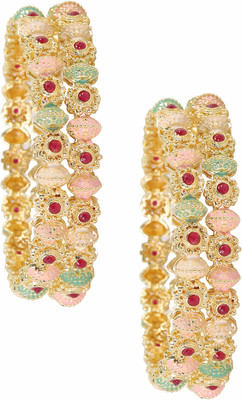 ZULKA Metal Gold-plated Kada(Pack of 4)