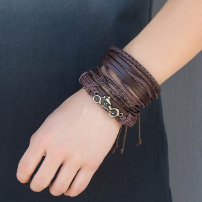 University Trendz Leather Bracelet Set(Pack of 4)
