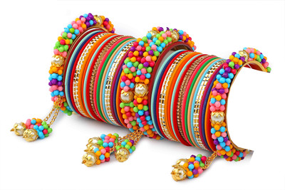 Rijoli Metal Zircon Bangle Set(Pack of 48)