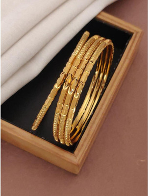 Dhavni Enterprise Copper Gold-plated Bangle Set(Pack of 4)