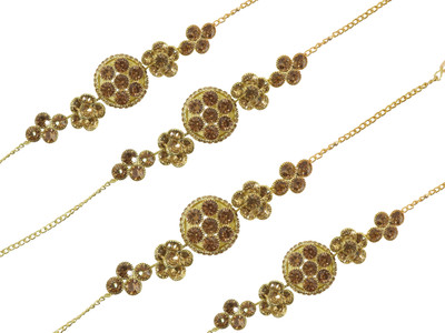 ZULKA Metal Zircon Bangle Set(Pack of 4)