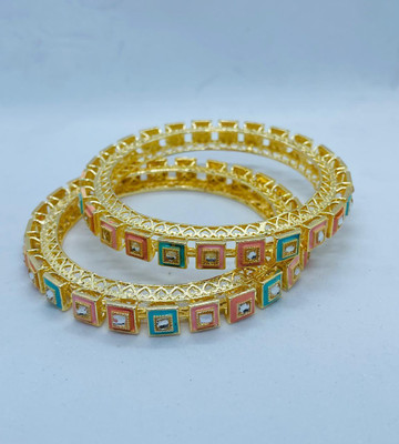 SawariyaCollect Metal Gold-plated Bangle Set(Pack of 2)