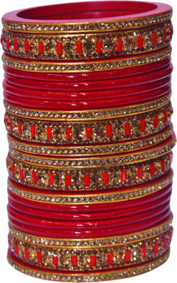 Naziya Lahti Bhandar Lac Bangle Set(Pack of 10)