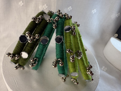 Molik Creation Fabric Bangle Set(Pack of 6)