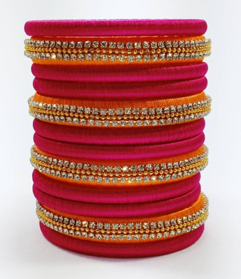 SiirAaka Fabric, Dori Zircon Bangle Set(Pack of 12)