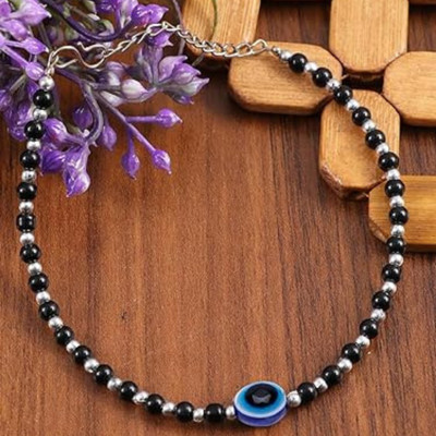 MASHBA Brass Black Silver Charm Bracelet
