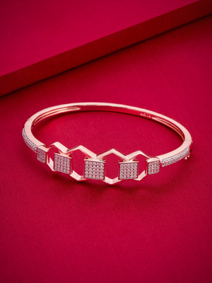 Kushal's Fashion Jewellery Copper Zircon Gold-plated Kada