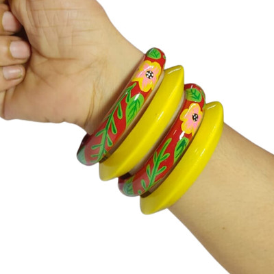 Azad impex Wood Bangle Set(Pack of 4)