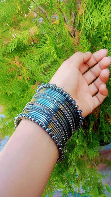desi drapes Alloy Sterling Silver Bangle Set