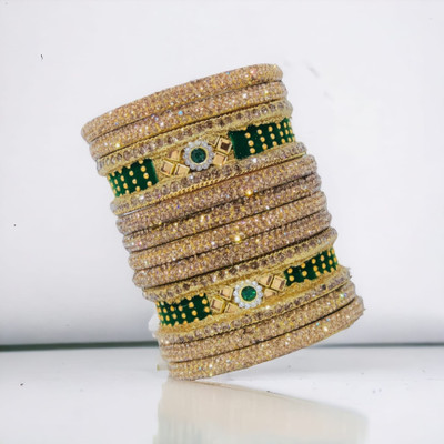 JUSTBUYZ Plastic Zircon Bangle Set(Pack of 10)