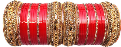 SASCO Plastic Zircon Gold-plated Bangle Set(Pack of 34)