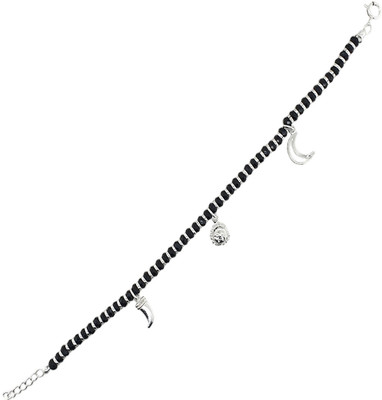 Sahiba Gems Crystal, Sterling Silver Beads Bracelet