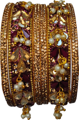 StyleNine Brass Cubic Zirconia Bangle Set(Pack of 6)