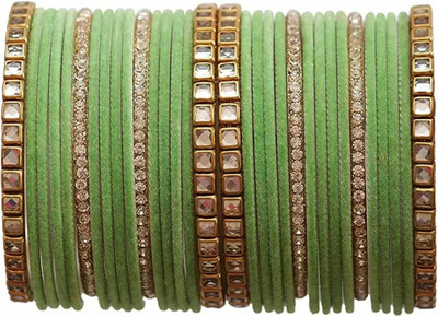 ZADLAXAR Metal Zircon Bangle Set(Pack of 32)
