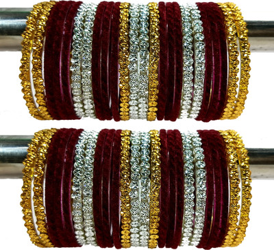 Suhagan Glass Cubic Zirconia Bangle Set(Pack of 48)