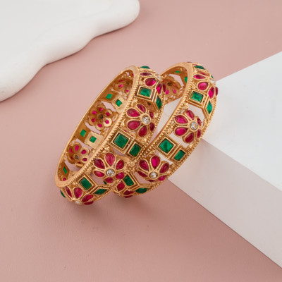 GC PREMIUM JEWELLERY Brass Gold-plated Kada(Pack of 2)