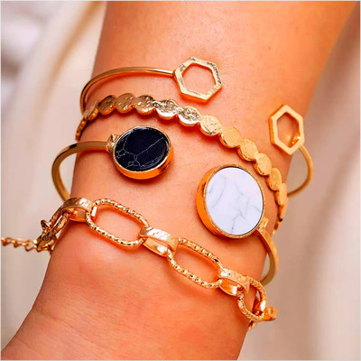 JDENTERPRISES Alloy Gold-plated Bracelet(Pack of 4)