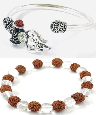 HouseOfCommon Crystal, Rudraksha, Alloy Bracelet(Pack of 2)