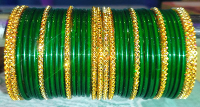 DURGANSH Glass Zircon Bangle Set(Pack of 48)