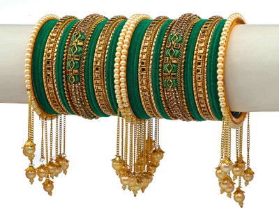 GLIKA Metal Zircon Gold-plated Bangle Set(Pack of 42)