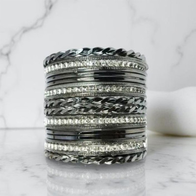 navjai Metal, Stone, Alloy Zircon Bangle Set
