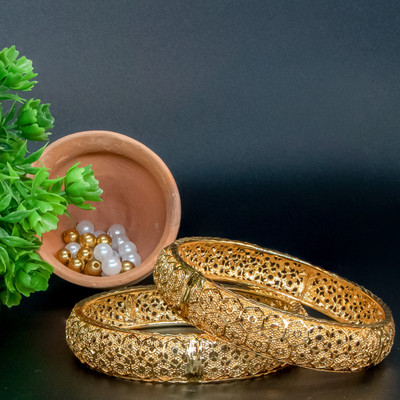 Manikya Brass Gold-plated Bangle(Pack of 2)