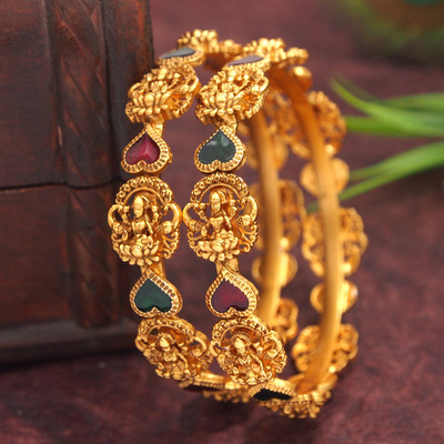 Atulya Brass Gold-plated Bangle(Pack of 2)