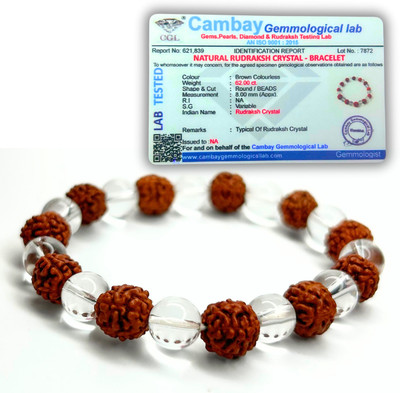 VIBESLE Stone, Rudraksha, Clear Quartz Crystal Bracelet