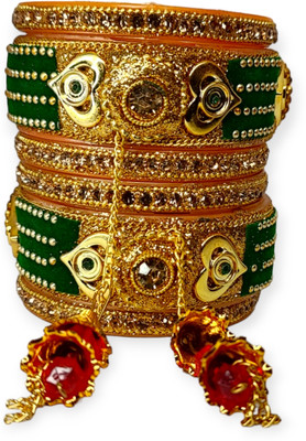 TUBASSUM Resin, Shell Cubic Zirconia, Rhinestone Bangle Set(Pack of 6)