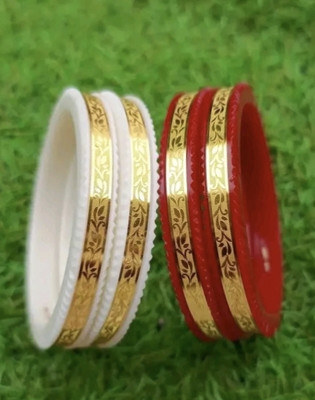 Sushcreation Plastic Gold-plated Bangle Set(Pack of 4)