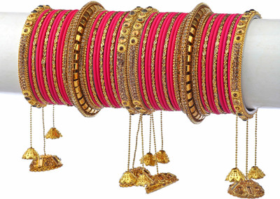 ZINEKA Metal Zircon Gold-plated Bangle Set(Pack of 10)
