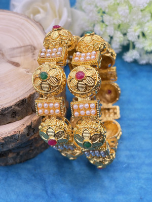 Kawai Alloy Beads Gold-plated Bangle Set(Pack of 2)