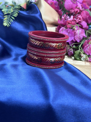 gaonkasaman Lac Rhinestone Bangle Set(Pack of 6)