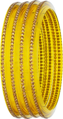 JOYERIA FASHIONS Plastic Diamond Bangle Set(Pack of 4)