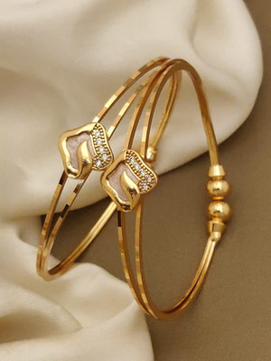 dhimmar brothers Alloy Cubic Zirconia Gold-plated Bracelet Set(Pack of 2)