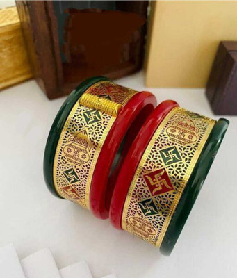 Primectrla Fab Plastic Diamond Gold-plated Bangle Set(Pack of 2)