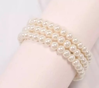 DIVINE SOUVENIRS Stone Pearl Bracelet Set(Pack of 3)