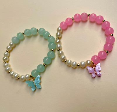 Ennygacessories Mother of Pearl, Glass Bracelet(Pack of 2)