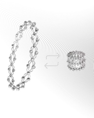 RKB SALES Alloy Cubic Zirconia Silver Bracelet