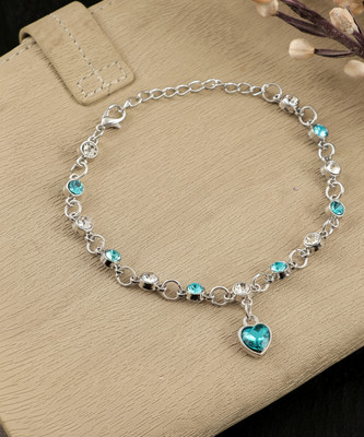 Owichi Alloy Crystal Sterling Silver Charm Bracelet