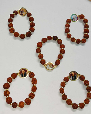 GURU JI CREATION Rudraksha Bracelet(Pack of 5)