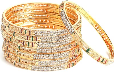 ZENEME Alloy Gold-plated Bangle Set(Pack of 8)