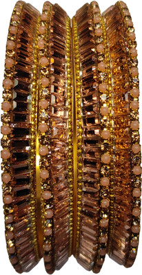 StyleNine Brass Cubic Zirconia Bangle Set(Pack of 2)